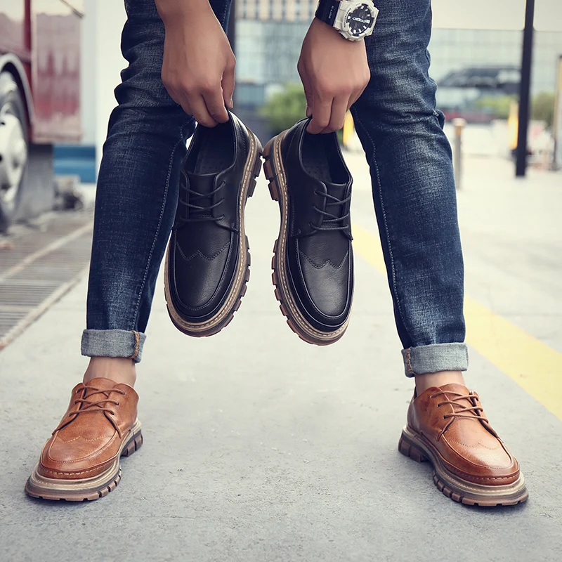 Casual PU Leather shoes Men Black brown Mens Shoes lace up outdoor fashion Oxford Krasovki Moccasins Men Shoes High Quality
Casual PU Leather shoes Men Black brown Mens Shoes lace up outdoor fashion Oxford Krasovki Moccasins Men Shoes High Quality