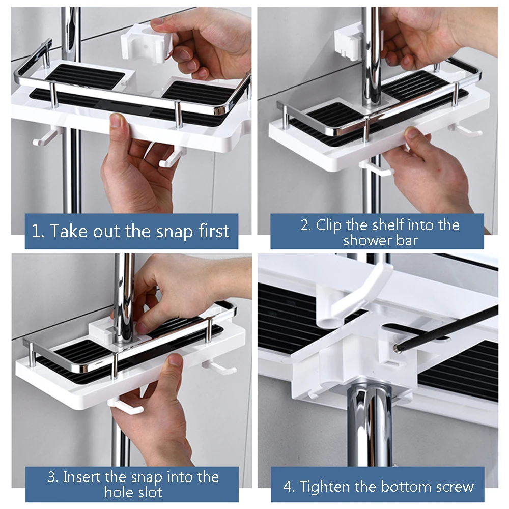No Drilling Lifting Rod Shower Head Holder Shower Storage Rack Organizer Bathroom Pole Shelves Shampoo Tray Stand Single Tier
No Drilling Lifting Rod Shower Head Holder Shower Storage Rack Organizer Bathroom Pole Shelves Shampoo Tray Stand Single Tier