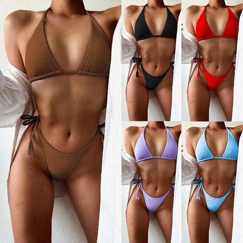 5 Colors Summer Beach Solid Swimwear Sexy Bikini Set 2 Pieces Women Swimsuit 2021 Casual Slim Femme Lace Up Bathing Suit B175W
5 Colors Summer Beach Solid Swimwear Sexy Bikini Set 2 Pieces Women Swimsuit 2021 Casual Slim Femme Lace Up Bathing Suit B175W