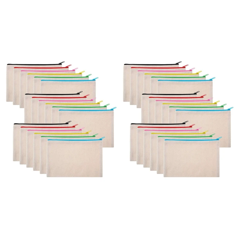 36 Pieces Canvas Makeup Bag Multipurpose Cosmetic Bag Travel Toiletry Pouch Pen Coin Bag Blank DIY Bag with Zipper 
36 Pieces Canvas Makeup Bag Multipurpose Cosmetic Bag Travel Toiletry Pouch Pen Coin Bag Blank DIY Bag with Zipper