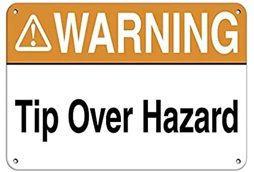 Crysss Warning Sign Warning Tip Over Hazard Hazard Sign Warnings Road Sign Business Sign 8X12 Inches Aluminum Metal Sign
Crysss Warning Sign Warning Tip Over Hazard Hazard Sign Warnings Road Sign Business Sign 8X12 Inches Aluminum Metal Sign