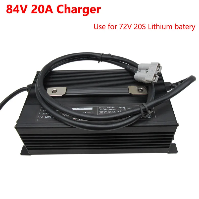 

2000W 72V 20A Li ion Ebike Fast Charger 84V 10A 15A For 72 Volt 20S Lithium Golf Cart Forklift RV Motorcycle Battery Chargers