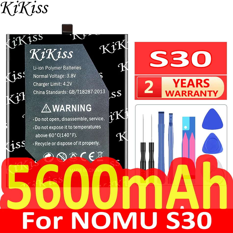 Мощный аккумулятор 5600 мАч KiKiss S30 для смартфона NOMU S30 S 30, батареи для телефона большой емкости, аккумулятор, батарея + инструменты в подарок 
Мощный аккумулятор 5600 мАч KiKiss S30 для смартфона NOMU S30 S 30, батареи для телефона большой емкости, аккумулятор, батарея + инструменты в подарок
