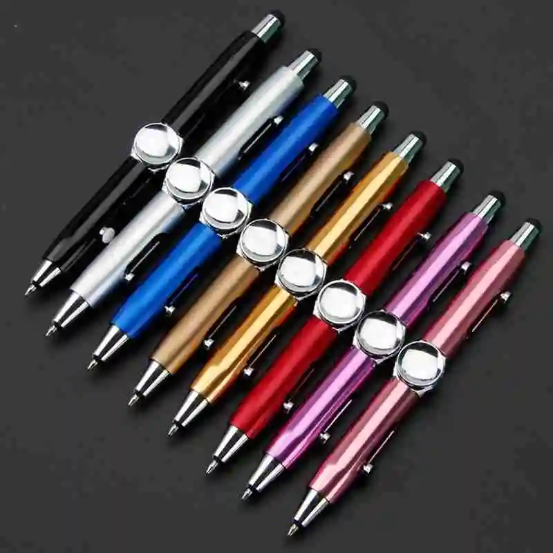 

Ballpoint Pens 3 in 1 Multi-Functional Hand Gyroscope Stylus Pen Capacitive Pen Stress Relief Metal Writing Supplies Pens 7Color