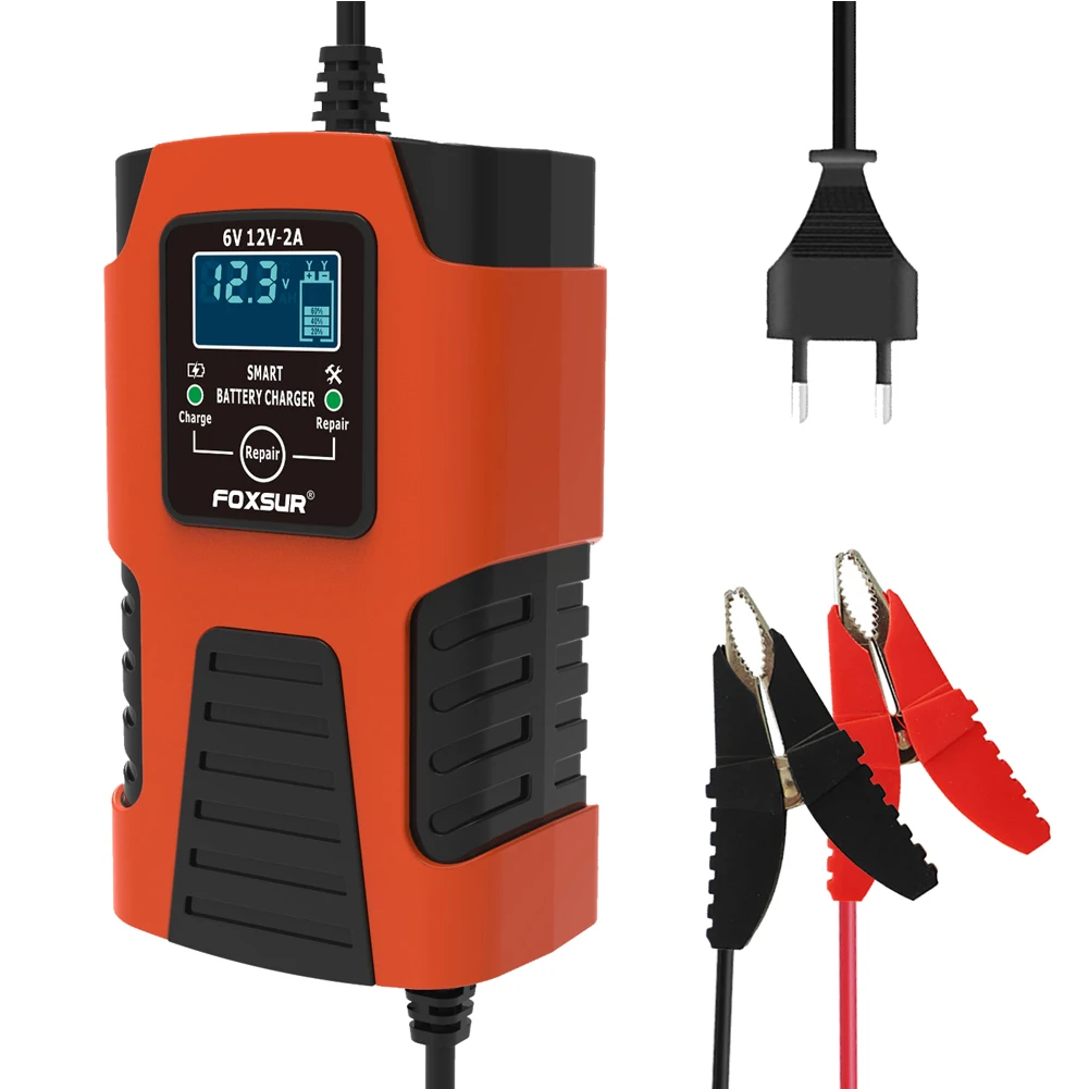 High Quality Fully Automatic Smart Charger Car Motorcycle 6V 12V Lead Acid Battery Maintainer 3-Stage Battery Desulfator
High Quality Fully Automatic Smart Charger Car Motorcycle 6V 12V Lead Acid Battery Maintainer 3-Stage Battery Desulfator