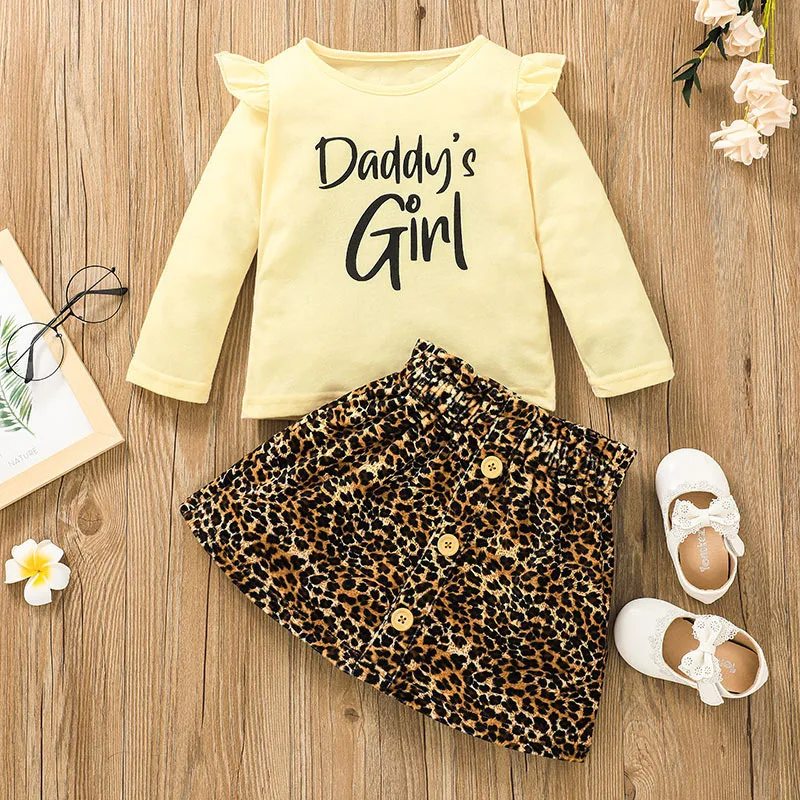 1-6Y Baby Girl Clothing Sets Autumn New Fashion Letter Print Top and Leopard Skirt 2Pcs Suit for Girls Cotton Soft Kids Clothes
1-6Y Baby Girl Clothing Sets Autumn New Fashion Letter Print Top and Leopard Skirt 2Pcs Suit for Girls Cotton Soft Kids Clothes