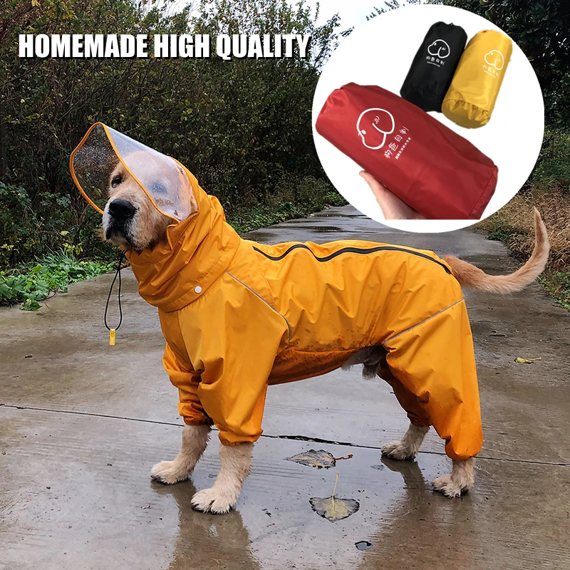 Dog raincoat large dog four-legged all-inclusive waterproof and rainproof jumpsuit and golden retriever Akita dog pet clothing
Dog raincoat large dog four-legged all-inclusive waterproof and rainproof jumpsuit and golden retriever Akita dog pet clothing