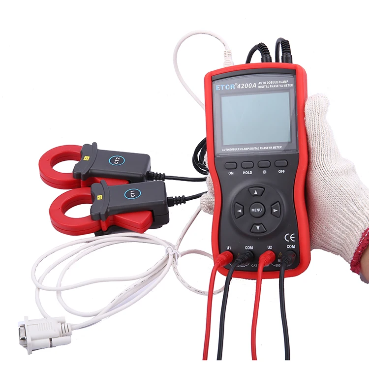 ETCR4200A Intelligent Double Clamp Digital Phase Volt-Ampere Meter Digital Display Voltmeter 
ETCR4200A Intelligent Double Clamp Digital Phase Volt-Ampere Meter Digital Display Voltmeter