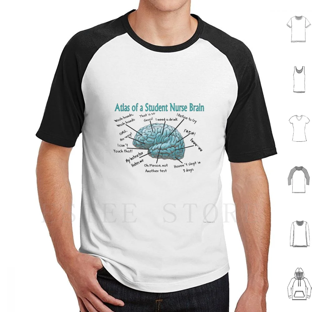 

Футболка с принтом Humor Brain для студентов, хлопковая рубашка с принтом для медсестер, студентов и студентов