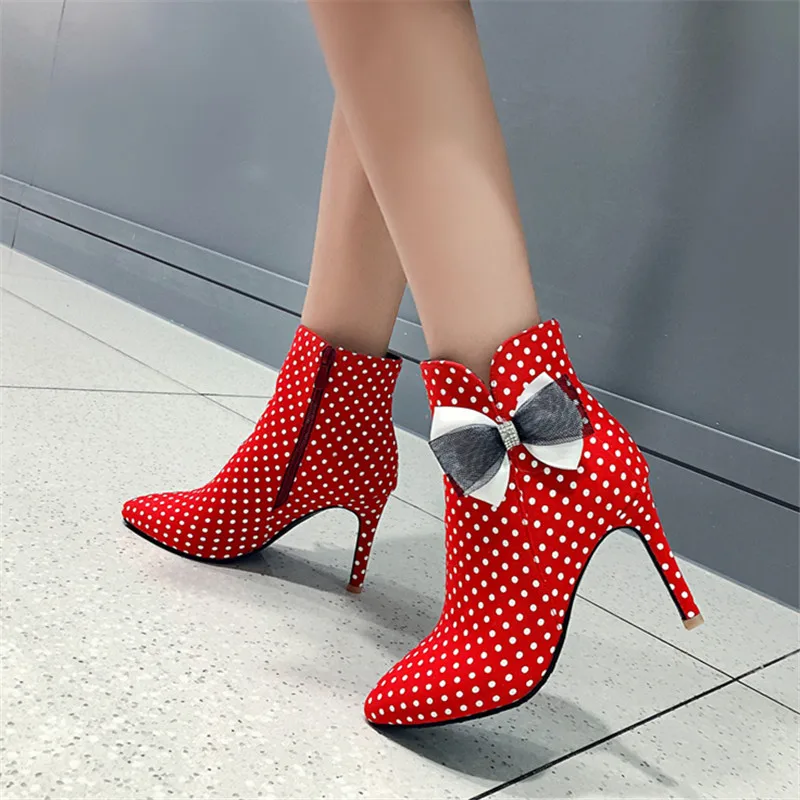 Women Ankle Boots Pointed Toe Thin High Heel Boots Zipper red white blackOutdoor Ladies Footwear Size 32-43
Women Ankle Boots Pointed Toe Thin High Heel Boots Zipper red white blackOutdoor Ladies Footwear Size 32-43
