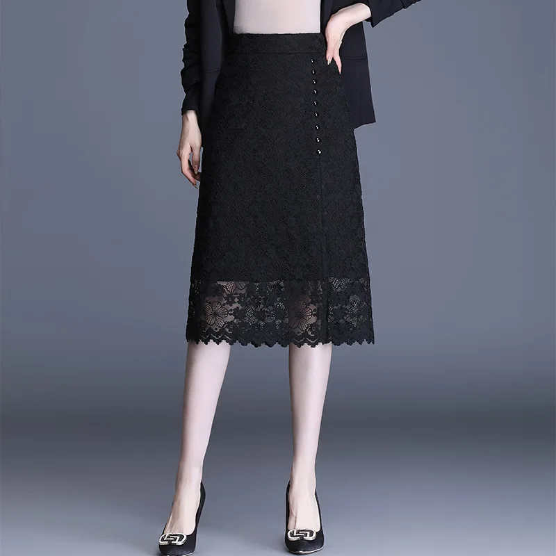 Autumn Winter Women High Waist Black Lace Bodycon Skirt Office Lady Vintage Elegant Slim Casual Knee-length Black Skirts 2172
Autumn Winter Women High Waist Black Lace Bodycon Skirt Office Lady Vintage Elegant Slim Casual Knee-length Black Skirts 2172