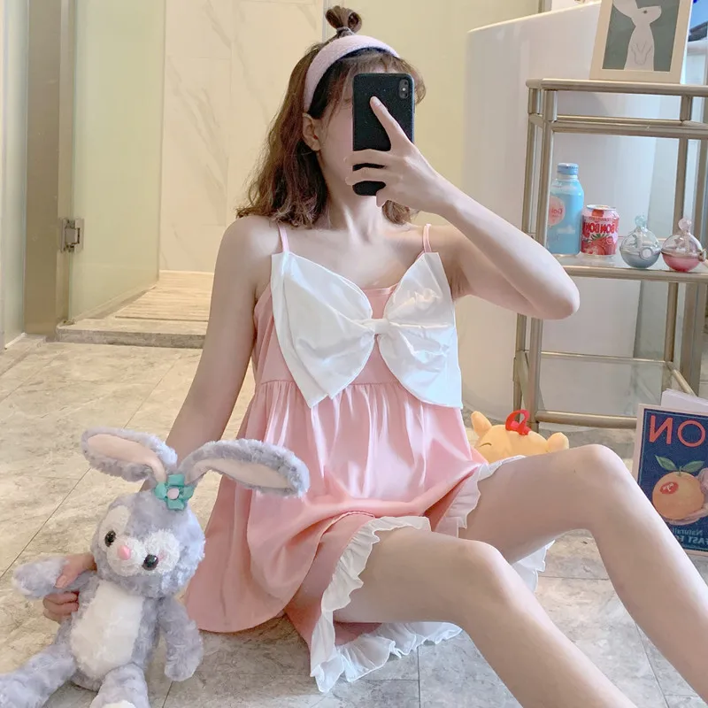 Summer Pajamas For Women Sweet Princess Style Pijama Mujer Sleeveless Sexy Sleepwear With Shorts Female Kawaii Pyjama Party
Summer Pajamas For Women Sweet Princess Style Pijama Mujer Sleeveless Sexy Sleepwear With Shorts Female Kawaii Pyjama Party