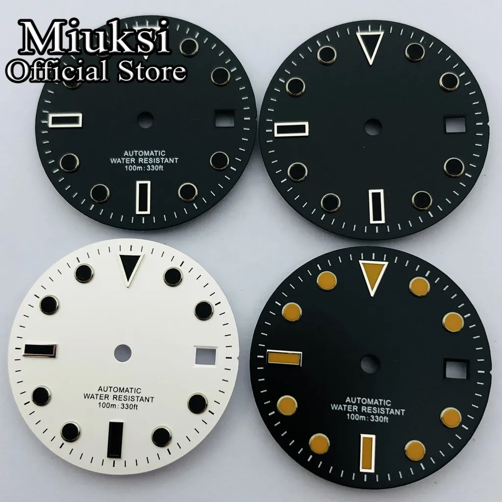 

Miuksi 28.5mm black white sterile dial fit NH35 ETA 2824 2836 Miyota 8215 821A Mingzhu DG 2813 3804 Seagull 1612 movement