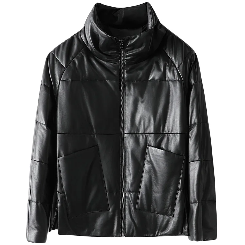 Black Zipper Sheepskin Down Jacket Winter Casual Fashion Genuine Leather Jackets with Pockets Women Winter Clothes Coat
Black Zipper Sheepskin Down Jacket Winter Casual Fashion Genuine Leather Jackets with Pockets Women Winter Clothes Coat