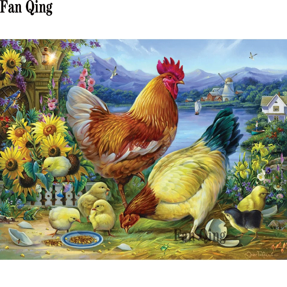 Full Square/Round Diamond Painting Rooster Hen Chicken Embroidery Cross Stitch Diamond Mosaic Full Picture Of Rhinestone Decor
Full Square/Round Diamond Painting Rooster Hen Chicken Embroidery Cross Stitch Diamond Mosaic Full Picture Of Rhinestone Decor
