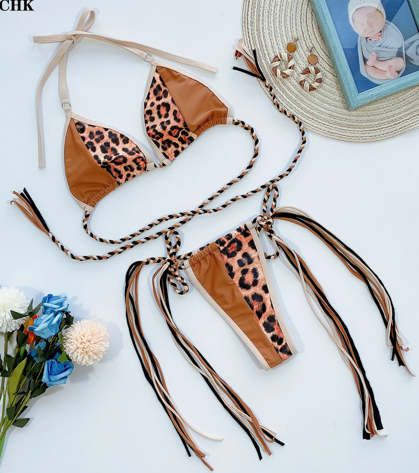 Bikinis 2021 Mujer Mixed Color Leopard Print Bule Sky Striped Swimwear Braid Rope Women Swearsuit Sexy Beach Bathing Two-Pieces
Bikinis 2021 Mujer Mixed Color Leopard Print Bule Sky Striped Swimwear Braid Rope Women Swearsuit Sexy Beach Bathing Two-Pieces