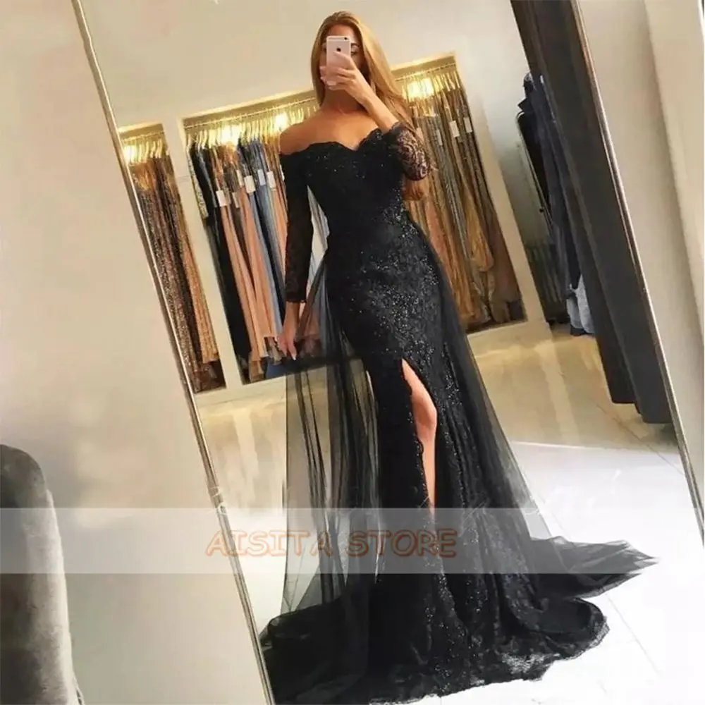 Elegant Muslim Formal Evening Mermaid Dresses 2021 3/4 Sleeves Lace Beaded Split Sweetheart Tulle Prom Downs Vestidos De Fiesta
Elegant Muslim Formal Evening Mermaid Dresses 2021 3/4 Sleeves Lace Beaded Split Sweetheart Tulle Prom Downs Vestidos De Fiesta