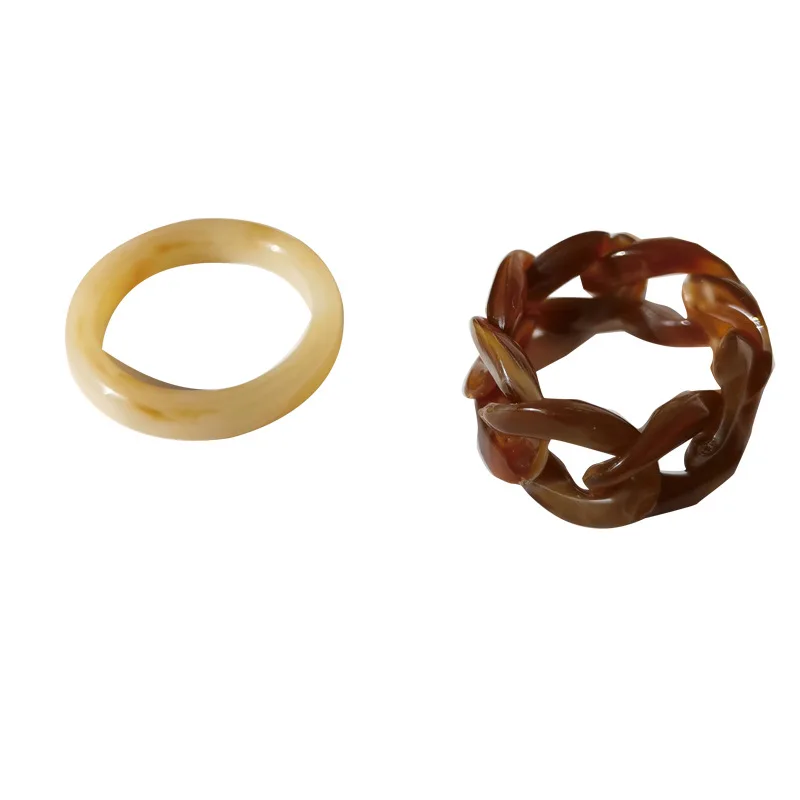 2pcs/set New Korean Vintage Resin Acrylic Chain Rings Set Temperament Simple Geometric Ring For Women Jewelry Gifts
2pcs/set New Korean Vintage Resin Acrylic Chain Rings Set Temperament Simple Geometric Ring For Women Jewelry Gifts
