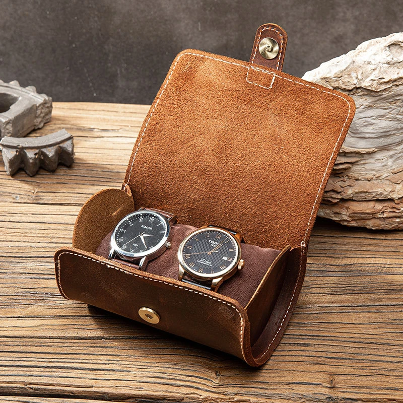 Cow Leather 2 Slot Watch Box Handmade Watch Roll Travel Case Wristwatch Pouch Exquisite Retro Slid in Out Organizer
Cow Leather 2 Slot Watch Box Handmade Watch Roll Travel Case Wristwatch Pouch Exquisite Retro Slid in Out Organizer