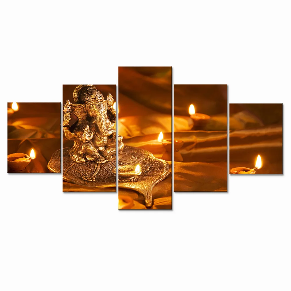 Modern Canvas Wall Art Modular HD Prints Poster 5 Pieces Lord Ganesha Diwali Paintings For Living Room Decor Framework
Modern Canvas Wall Art Modular HD Prints Poster 5 Pieces Lord Ganesha Diwali Paintings For Living Room Decor Framework