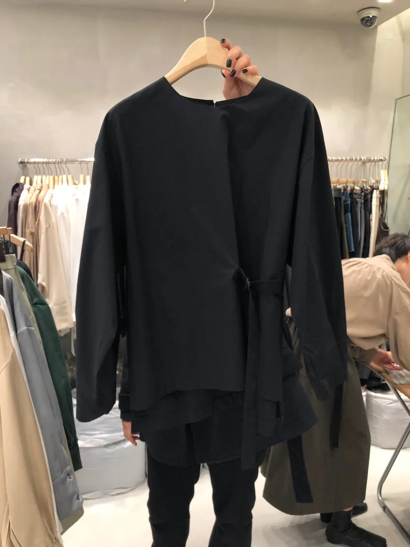 2021 spring new women's clothing design sense solid color thin lace up waist long sleeve shirt
2021 spring new women's clothing design sense solid color thin lace up waist long sleeve shirt