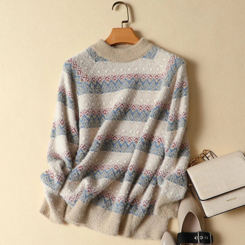 Fleece Women Sweater And Pullovers 2021 Autumn Winter New Striped Thicken Warm Lady Elegant Pulls Fashion Outwear Coat Tops
Fleece Women Sweater And Pullovers 2021 Autumn Winter New Striped Thicken Warm Lady Elegant Pulls Fashion Outwear Coat Tops