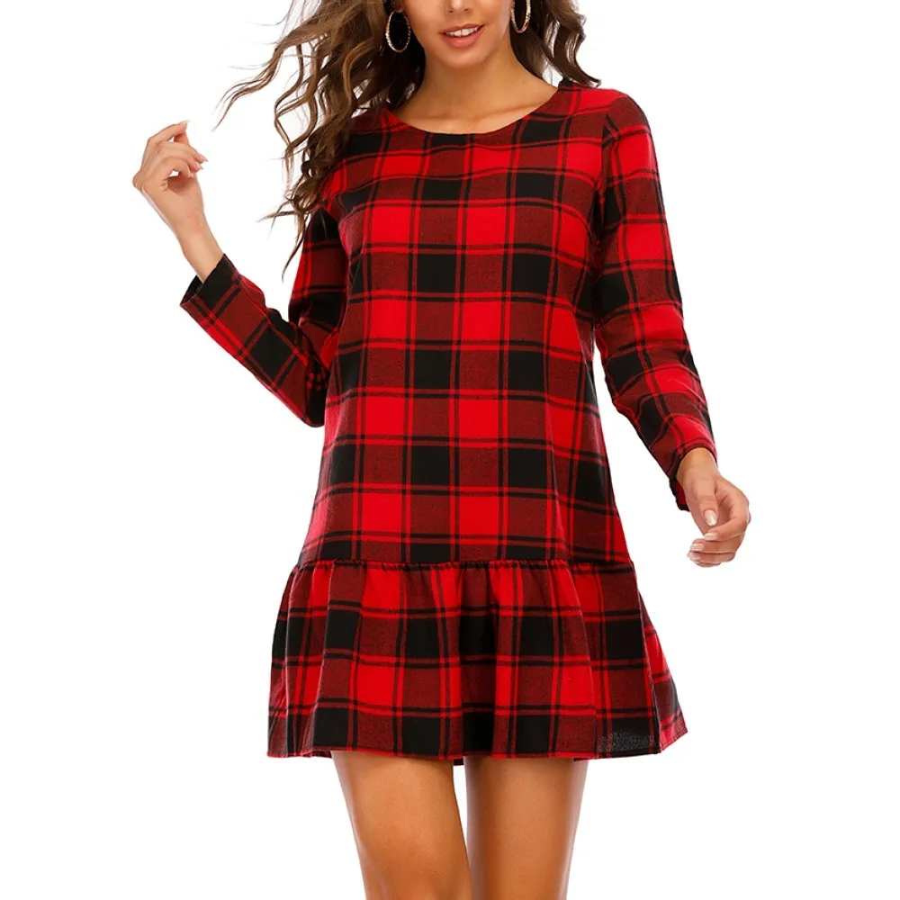 Spring Autumn Winter Vintage Grid Dress Women Long Sleeve Sexy Red Plaid A Line Pencil Mini Dress Robe Vetement Femme 2021
Spring Autumn Winter Vintage Grid Dress Women Long Sleeve Sexy Red Plaid A Line Pencil Mini Dress Robe Vetement Femme 2021