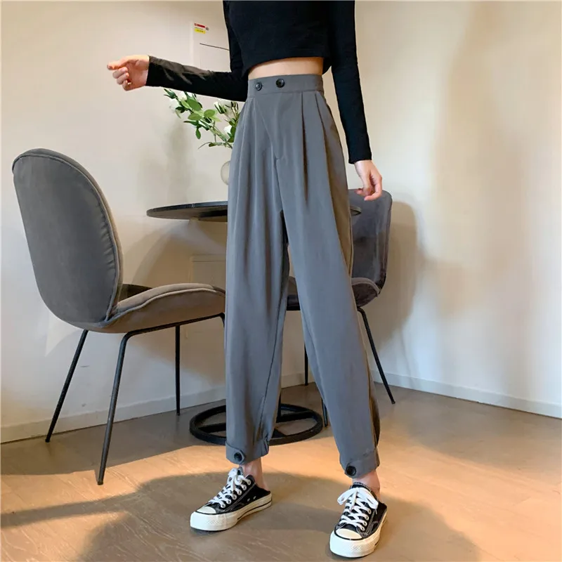 Summer 2021 New Korean Style High Waist Slimming Casual Pants Women's All-Match Suit Pants Ankle-Length Harem Pants Fashion
Summer 2021 New Korean Style High Waist Slimming Casual Pants Women's All-Match Suit Pants Ankle-Length Harem Pants Fashion