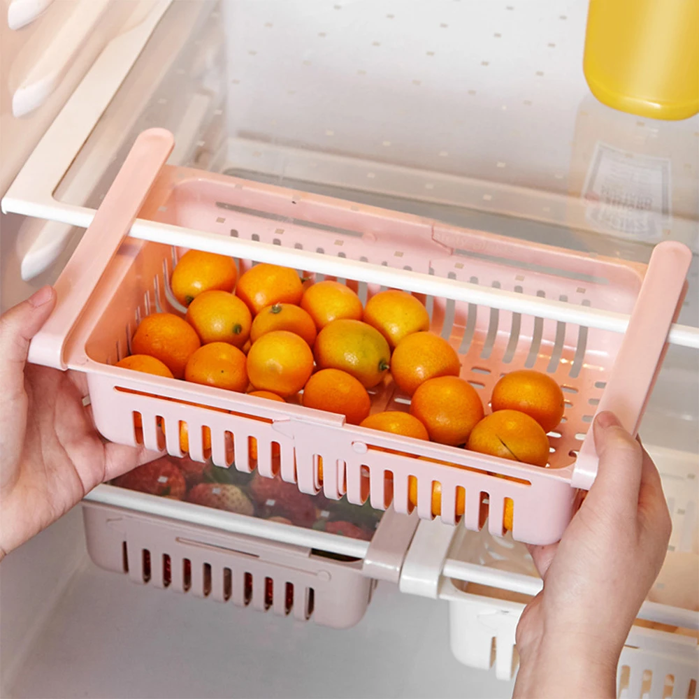 Регулируемый выдвижной Стеллаж с выдвижными ящиками для холодильника 1 шт. | Дом и