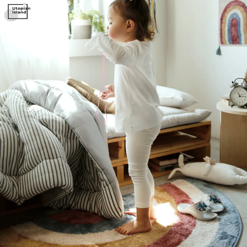 Плюшевый ковер современные полукруглые меховые коврики для гостиной детей