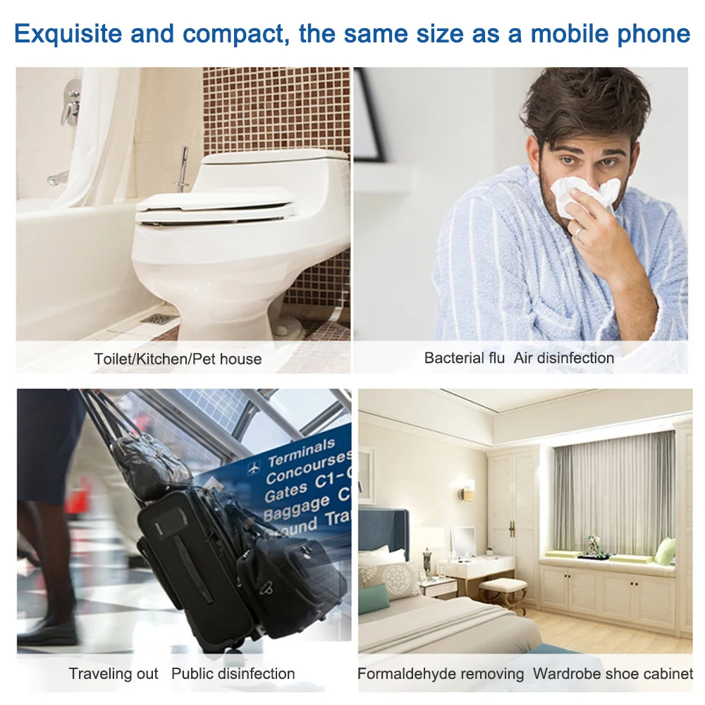 Household Mini Ozone Sterilizer Air Purifier Sterilizer USB Rechargeable Deodorization Eliminator Pet Disinfection for Car
Household Mini Ozone Sterilizer Air Purifier Sterilizer USB Rechargeable Deodorization Eliminator Pet Disinfection for Car