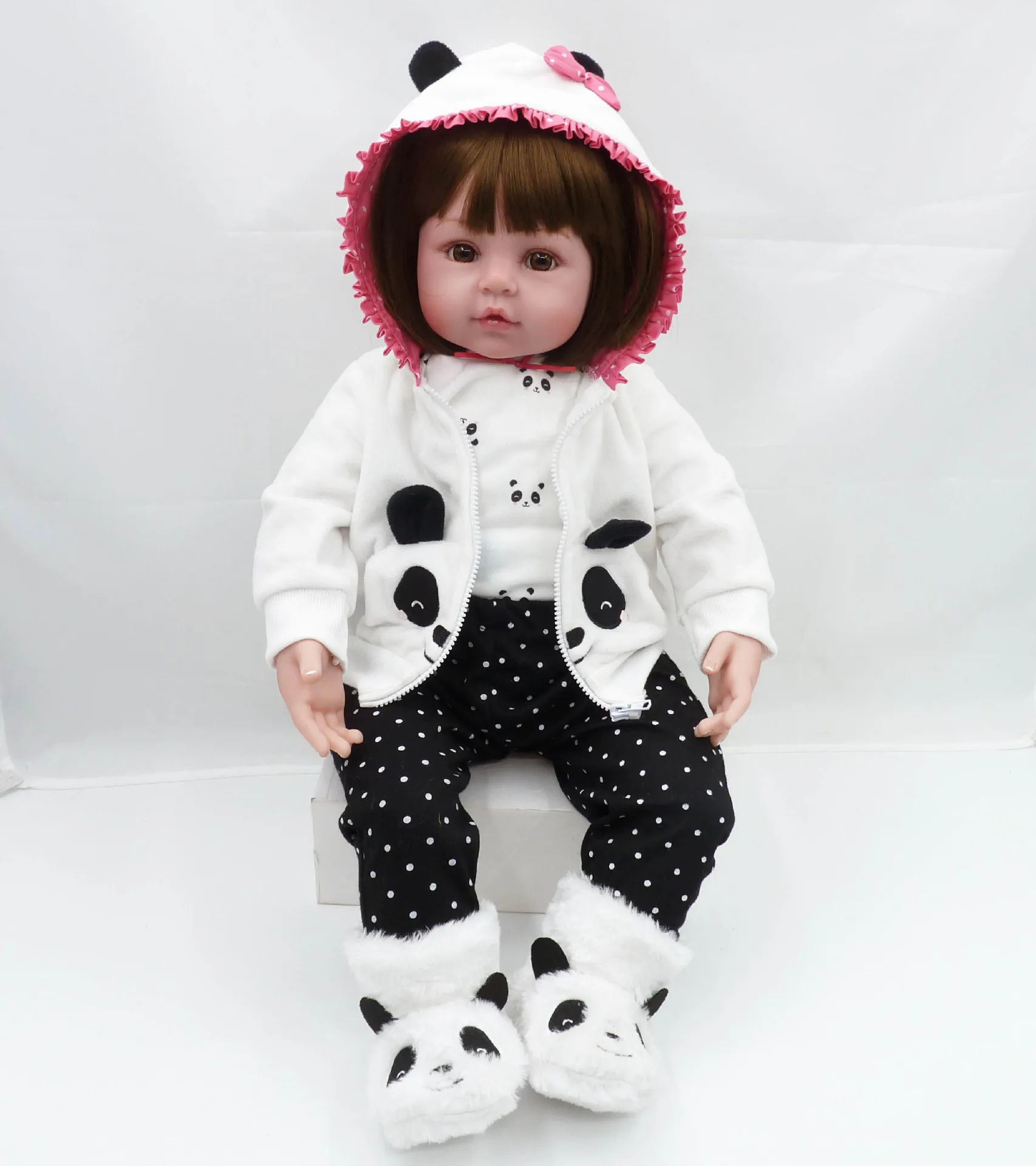 Npk 60Cm Full Body Silicone Doll Baby Straight Curly Hair Realistic Reborn Toddler Doll Baby Bath Toy for Children Dolls Gift 
Npk 60Cm Full Body Silicone Doll Baby Straight Curly Hair Realistic Reborn Toddler Doll Baby Bath Toy for Children Dolls Gift