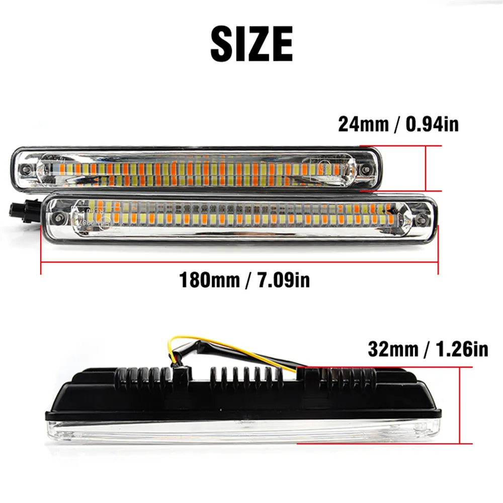 2PCS Sequential Flowing Car LED Daytime Running Light DRL Yellow Turn Signal Light Super White DRL Fog lamp 12V
2PCS Sequential Flowing Car LED Daytime Running Light DRL Yellow Turn Signal Light Super White DRL Fog lamp 12V