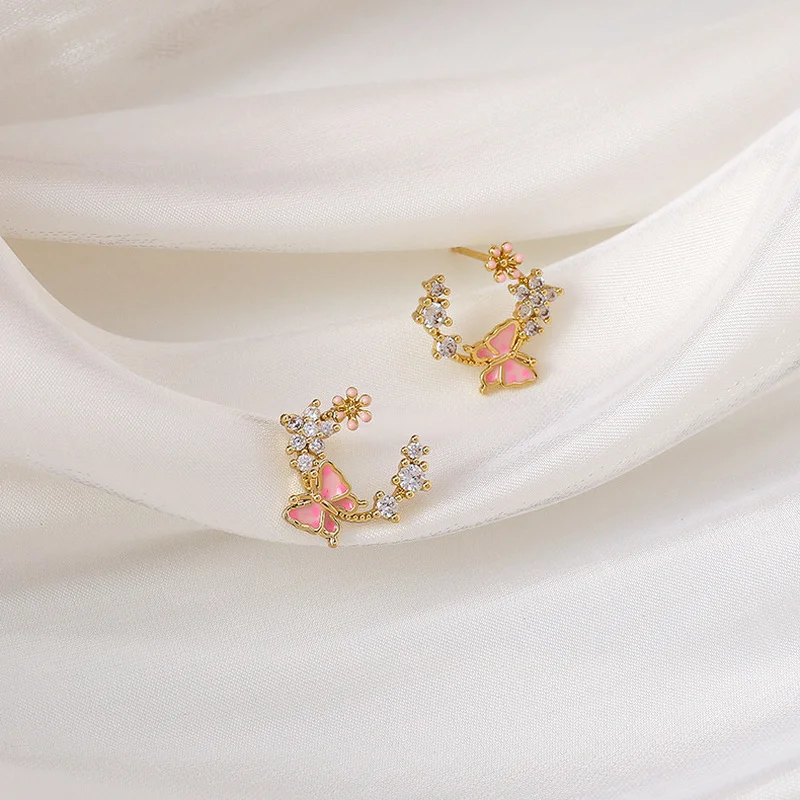 Origin Summer Korean Fashion Pink Butterfly Flower Dangle Earring for Women Girls Temperament C Shape Rhinestone Earring Jewelry
Origin Summer Korean Fashion Pink Butterfly Flower Dangle Earring for Women Girls Temperament C Shape Rhinestone Earring Jewelry