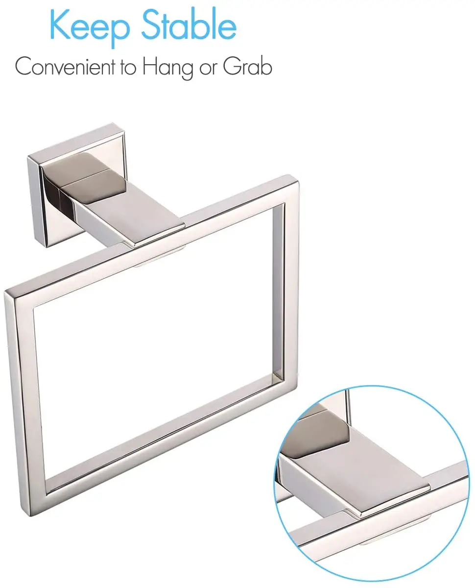 Towel Ring Wall Mounted Square Style Stainless Steel Bath Towel Holder Rack Towel Hanger for Kitchen Hotels Bathroom Toilet
Towel Ring Wall Mounted Square Style Stainless Steel Bath Towel Holder Rack Towel Hanger for Kitchen Hotels Bathroom Toilet