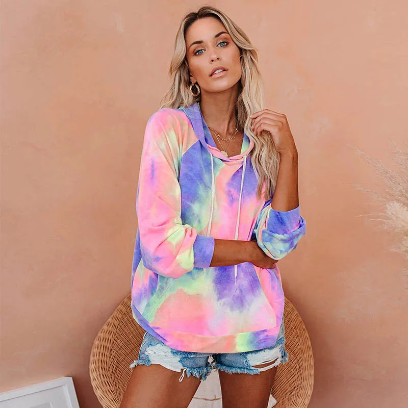 2020 Fall Winter Sweatshirt Women Tie-dyed Long Sleeve Hooded Streetwear Plus Size Tops Girls Pullovers Ladies Casual Hoodies
2020 Fall Winter Sweatshirt Women Tie-dyed Long Sleeve Hooded Streetwear Plus Size Tops Girls Pullovers Ladies Casual Hoodies