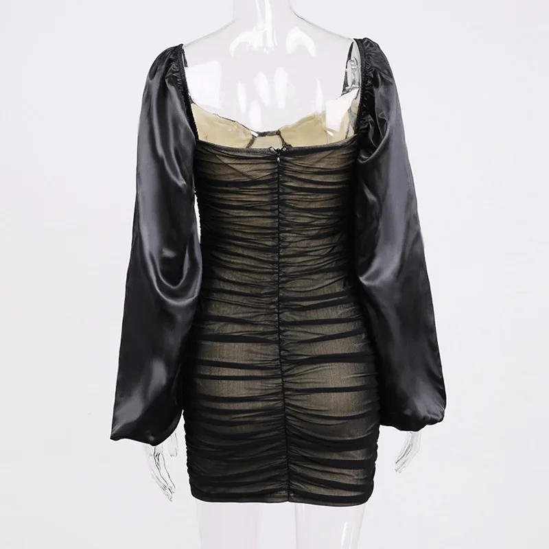 2021 Spring New Women Mesh Square Collar Lantern Long Sleeve Pleated Mini Dress Vintage Sexy Chiffon Bodycon Dress Dropshipping
2021 Spring New Women Mesh Square Collar Lantern Long Sleeve Pleated Mini Dress Vintage Sexy Chiffon Bodycon Dress Dropshipping