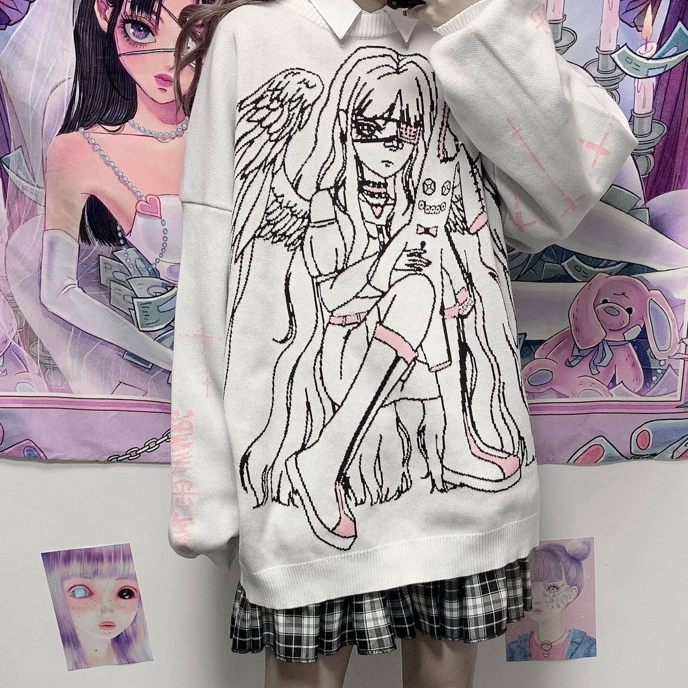 New Harajuku Cartoon Sweater Women Loose Knitted Pullover Sweaters Streetwear Women Jumpers 2021 Kawaii Top Pull Femme
New Harajuku Cartoon Sweater Women Loose Knitted Pullover Sweaters Streetwear Women Jumpers 2021 Kawaii Top Pull Femme