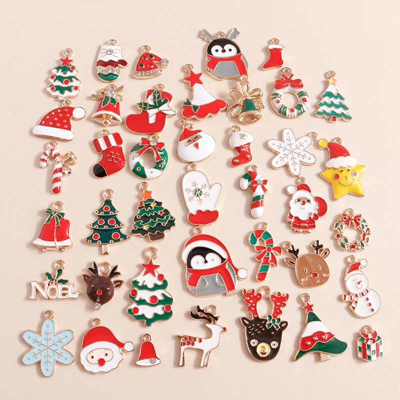 10pcs/lot Enamel Charms Christmas Tree Santa Claus Boots Bell Charms Pendants for Necklaces Earrings DIY Xmas Jewelry Making
10pcs/lot Enamel Charms Christmas Tree Santa Claus Boots Bell Charms Pendants for Necklaces Earrings DIY Xmas Jewelry Making