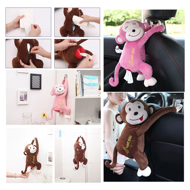 Monkey Doll Car Seat Back Hanging Tissue Holder Paper Box Plush Box Container Towel Paper Organizer Case Car Interior Trim
Monkey Doll Car Seat Back Hanging Tissue Holder Paper Box Plush Box Container Towel Paper Organizer Case Car Interior Trim