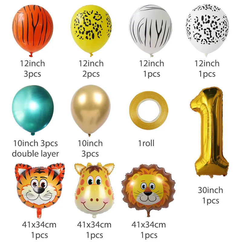 Набор воздушные шарики в виде животных из 18 предметов для детей 1 2 3 4 5 6 7 8 9 лет |
