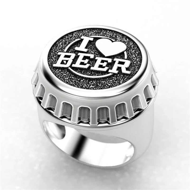 Кольцо FDLK с надписью I LOVE BEER мужское двухцветное пивное покрывало в стиле панк хип