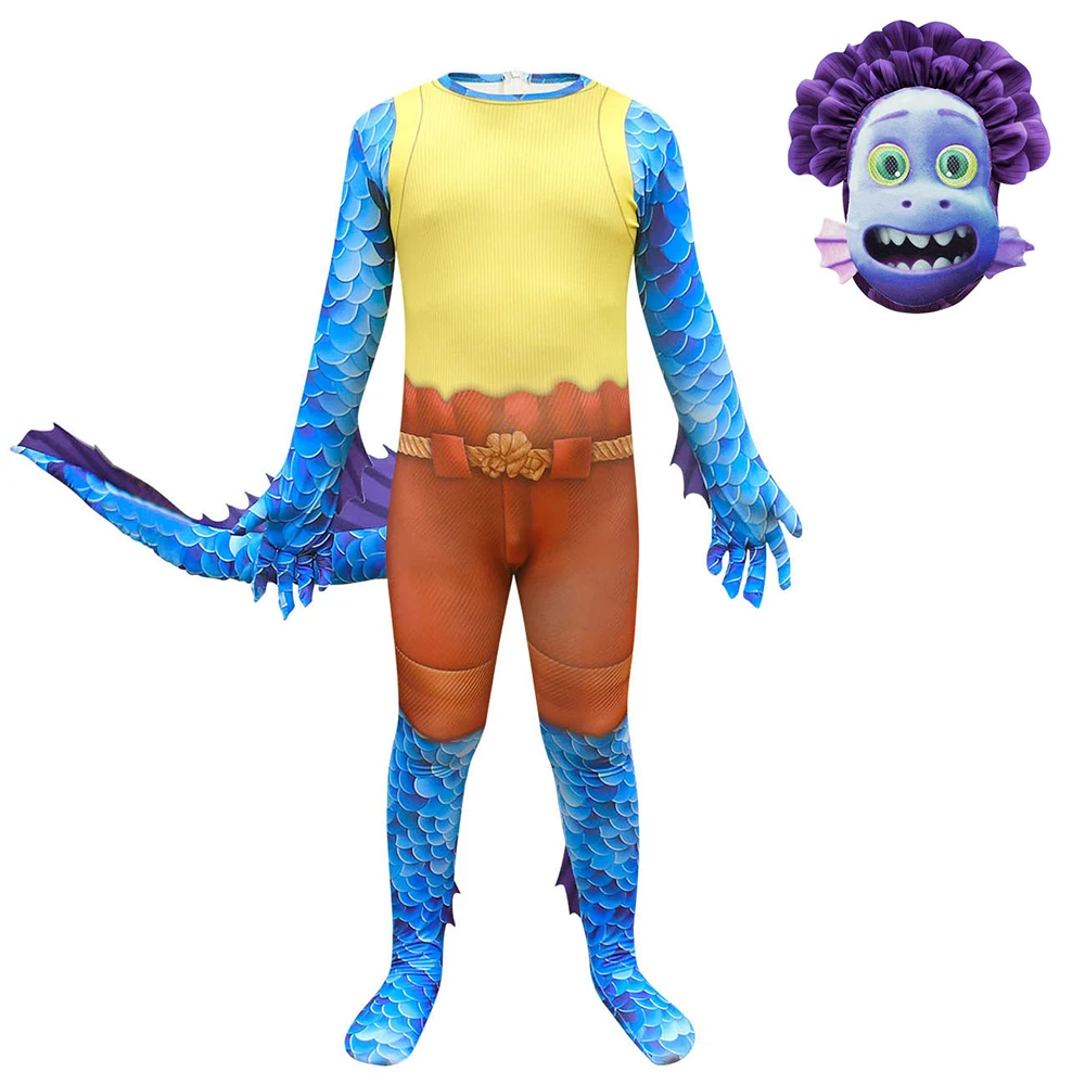 Kids Sea Monster Costume Halloween Cosplay Fish Costume With Mask Birthday Dress Up
Kids Sea Monster Costume Halloween Cosplay Fish Costume With Mask Birthday Dress Up