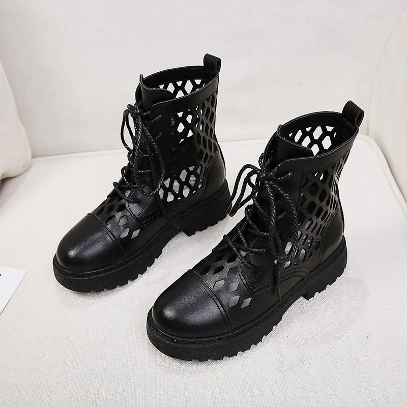 Martin Boots Women Middle Tube Summer New Fashion Versatile Hollow Out Sandals Women Lace Up British Boots High Tube Cool Boots
Martin Boots Women Middle Tube Summer New Fashion Versatile Hollow Out Sandals Women Lace Up British Boots High Tube Cool Boots