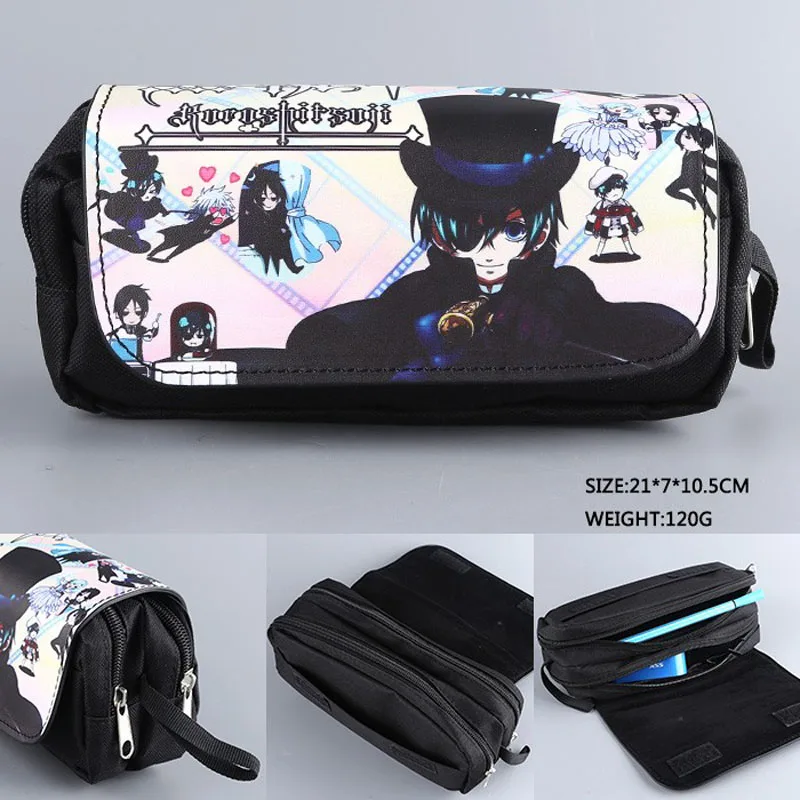 Anime Black Butler Portable Cosmetic Cases Ciel Phantomhive Cartoon Pencil Case Sebastian Michaelis Purse With Double-zipper
Anime Black Butler Portable Cosmetic Cases Ciel Phantomhive Cartoon Pencil Case Sebastian Michaelis Purse With Double-zipper
