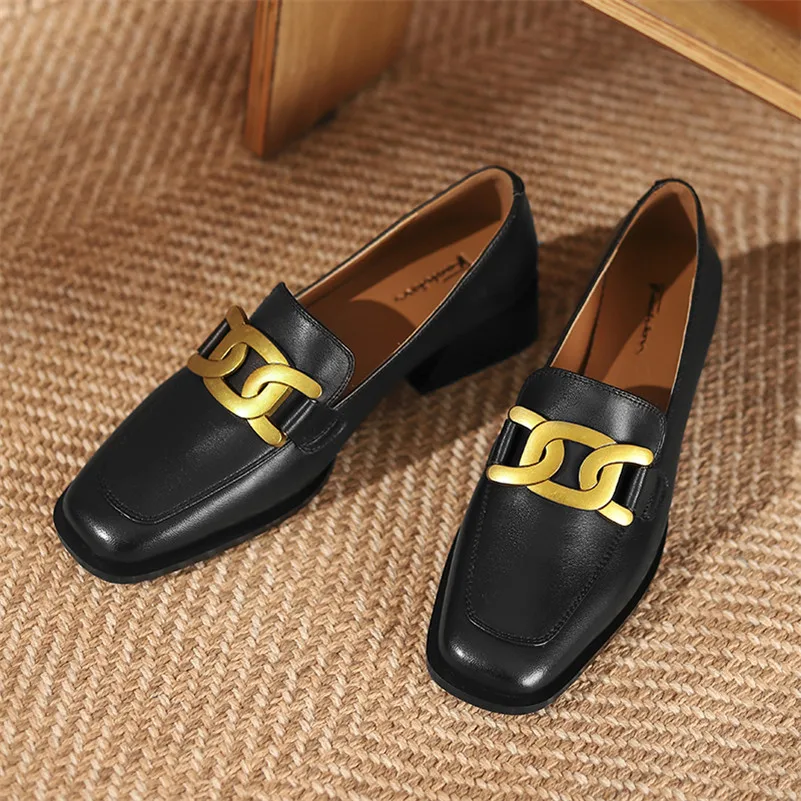 Meotina Mid Heels Women Pumps Genuine Leather Thick Heels Loafers Shoes Metal Decoration Lady Shoes Square Toe Slip On Footwear
Meotina Mid Heels Women Pumps Genuine Leather Thick Heels Loafers Shoes Metal Decoration Lady Shoes Square Toe Slip On Footwear