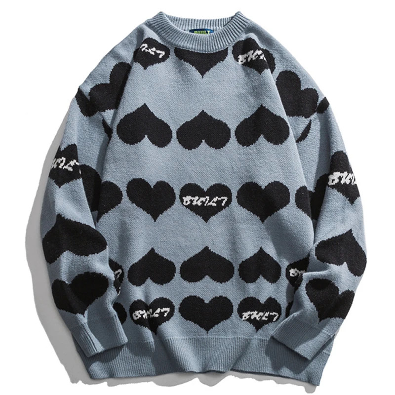 Mens Harajuku Heart Knitted Sweaters Winter Unisex Retro Oversized Couple Knitwear Male Casual Loose Vintage Kawaii Pullover Top
Mens Harajuku Heart Knitted Sweaters Winter Unisex Retro Oversized Couple Knitwear Male Casual Loose Vintage Kawaii Pullover Top