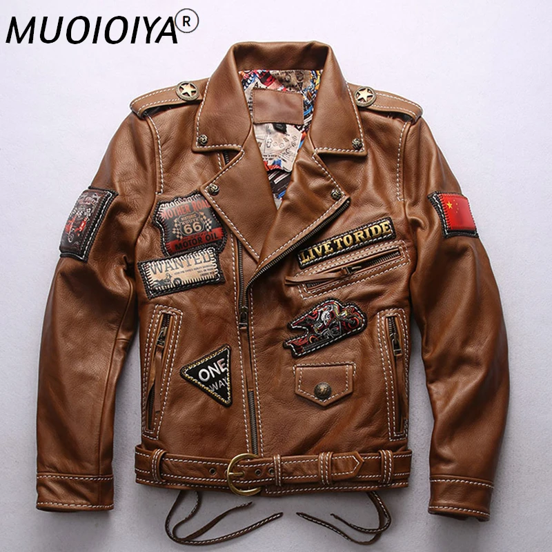 New Motorcycle Genuine Leather Jacket Men's Leather Standard Lapel Diagonal Pull Belt Thickened Cowhide acket Coat
New Motorcycle Genuine Leather Jacket Men's Leather Standard Lapel Diagonal Pull Belt Thickened Cowhide acket Coat