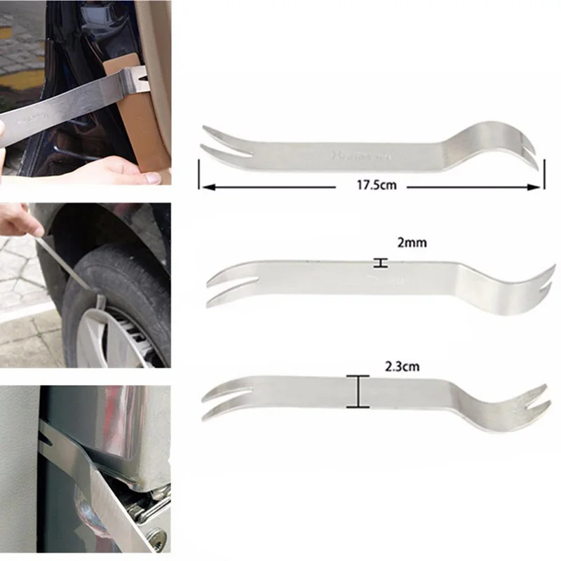 Metal Silver color Car Removal Pry Tool Kit Trim Door Clip Panel Dash Dashboard Audio Radio Interior Repair removal Tool 18cm
Metal Silver color Car Removal Pry Tool Kit Trim Door Clip Panel Dash Dashboard Audio Radio Interior Repair removal Tool 18cm