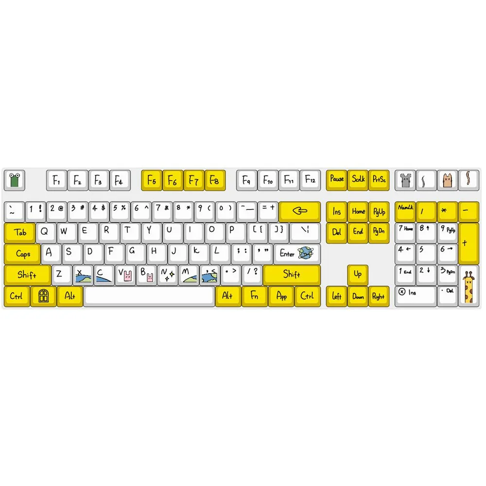 Kawaii Cute PBT Keycaps OEM Profile Height White Key Caps for 61 87 104 108 MX Switch Gaming Mechanical Keyboard
Kawaii Cute PBT Keycaps OEM Profile Height White Key Caps for 61 87 104 108 MX Switch Gaming Mechanical Keyboard